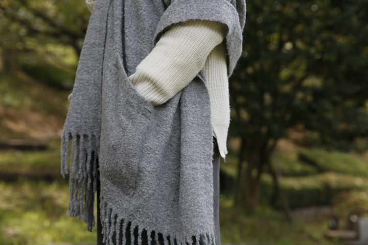 極美品♪セオリーリュクス 羊毛アルパカモヘヤ混ショールカラーコート 