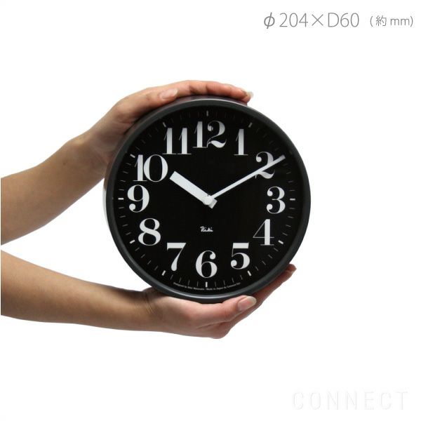 Riki Steel Clock(リキスティールクロック) 　電波時計 太字 ブラック