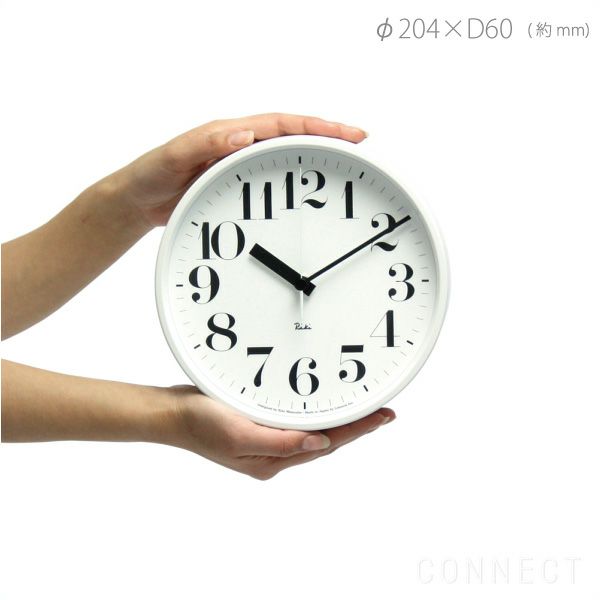 Riki Steel Clock(リキスティールクロック) 　電波時計 太字 ホワイト